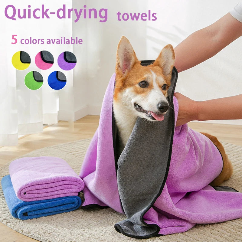 Serviette de bain pour chien , cape de bain accessoires pour animaux de compagnie