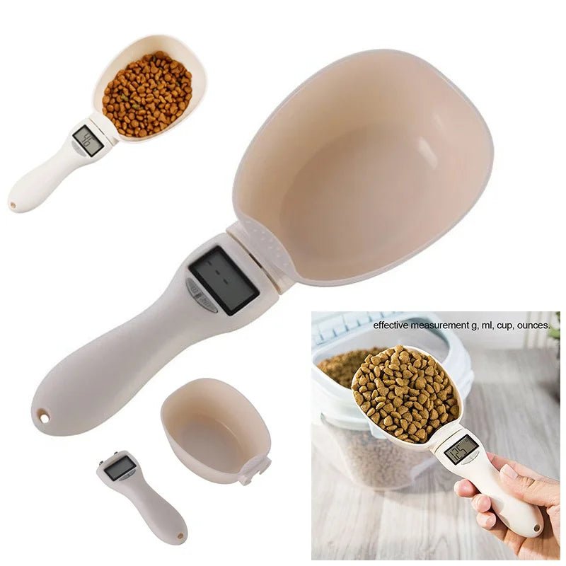 Balance électronique LCD pour aliments pour animaux de compagnie, outil de pesée de précision, cuillère de mesure de l'alimentation des chiens et des chats, affichage numérique - Our family dog
