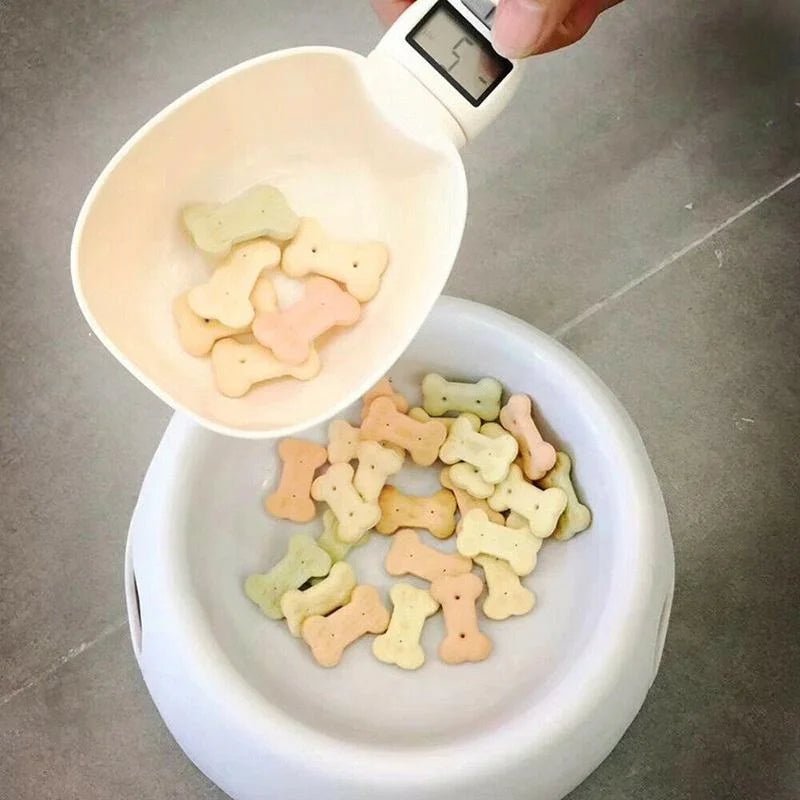 Balance électronique LCD pour aliments pour animaux de compagnie, outil de pesée de précision, cuillère de mesure de l'alimentation des chiens et des chats, affichage numérique - Our family dog