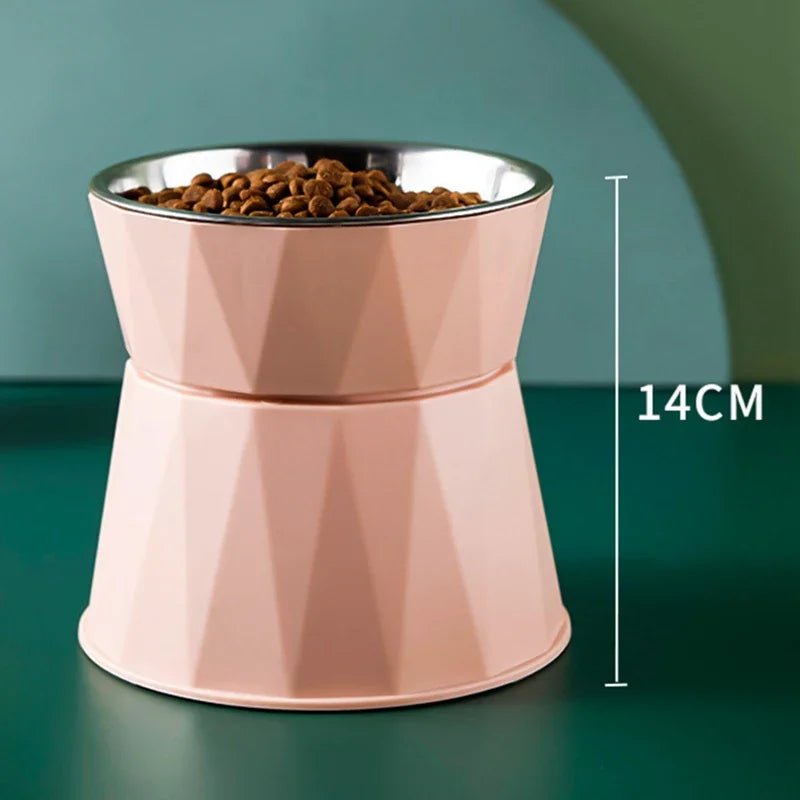 Bol en acier inoxydable surélevé pour animaux de compagnie, mangeoire pour chiot, bol à boire, plat d'alimentation en eau pour chat, fournitures pour animaux de compagnie - Our family dog