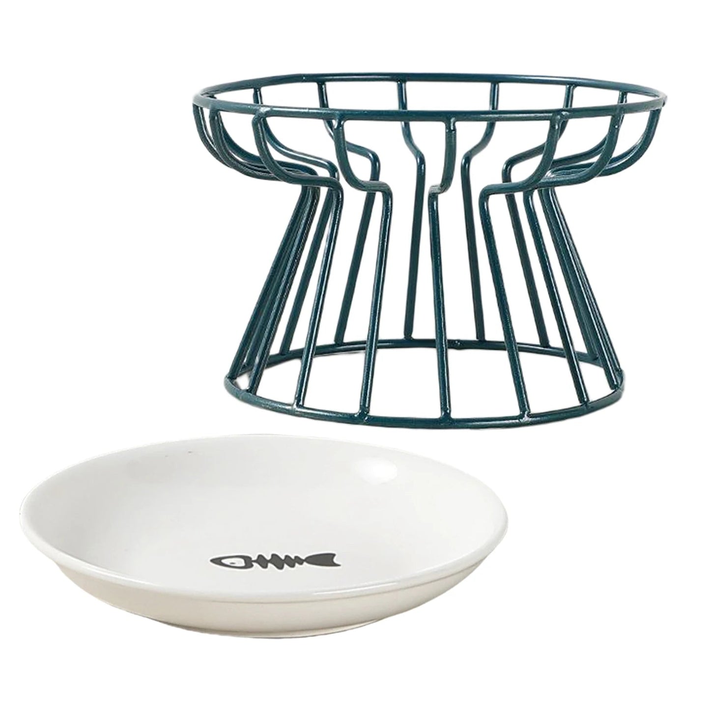 Bol de nourriture surélevé en céramique et support fer forgé pour animaux de compagnie, pour chats et chiens, fournitures d'alimentation ,accessoires pour animaux de compagnie, support plat pour chien et chat - Our family dog