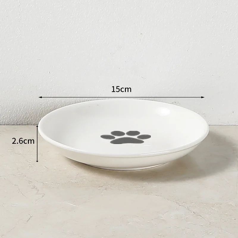 Bol de nourriture surélevé en céramique et support fer forgé pour animaux de compagnie, pour chats et chiens, fournitures d'alimentation ,accessoires pour animaux de compagnie, support plat pour chien et chat - Our family dog