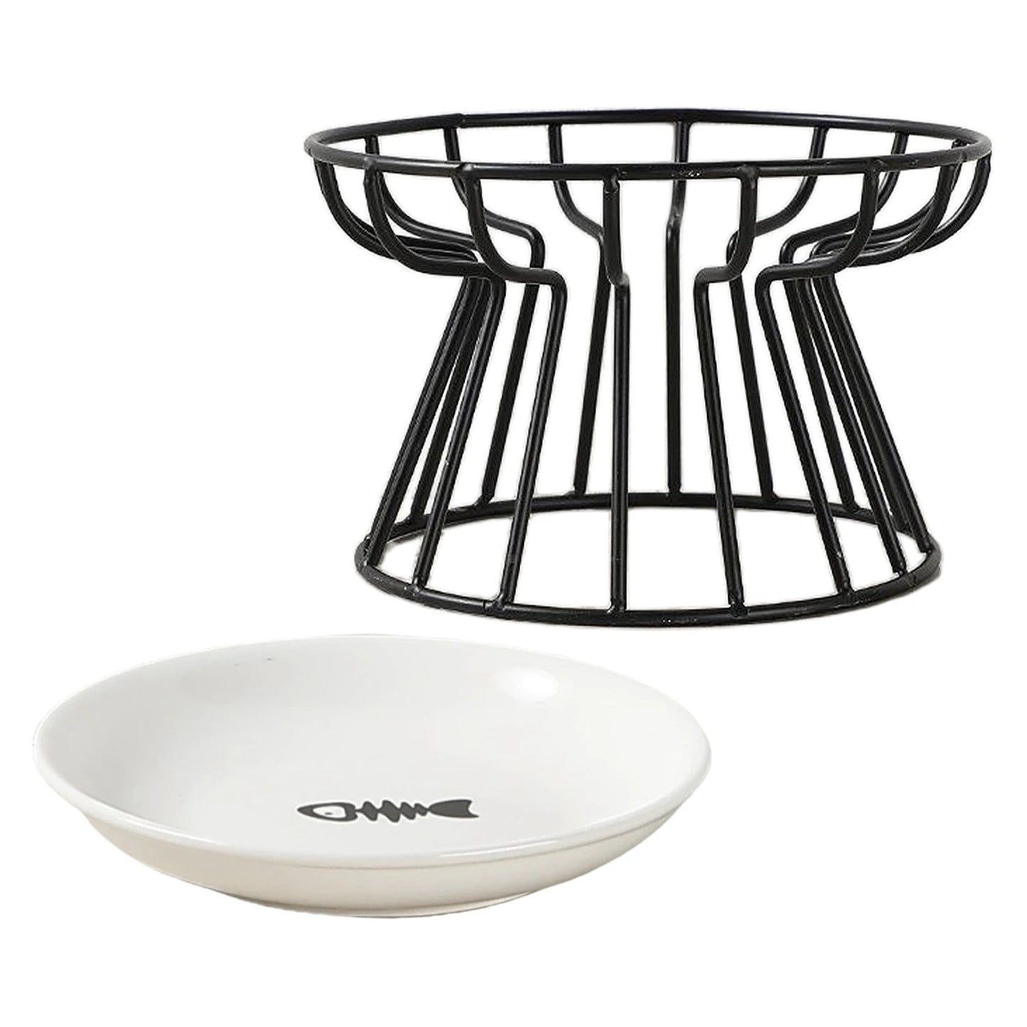 Bol de nourriture surélevé en céramique et support fer forgé pour animaux de compagnie, pour chats et chiens, fournitures d'alimentation ,accessoires pour animaux de compagnie, support plat pour chien et chat - Our family dog