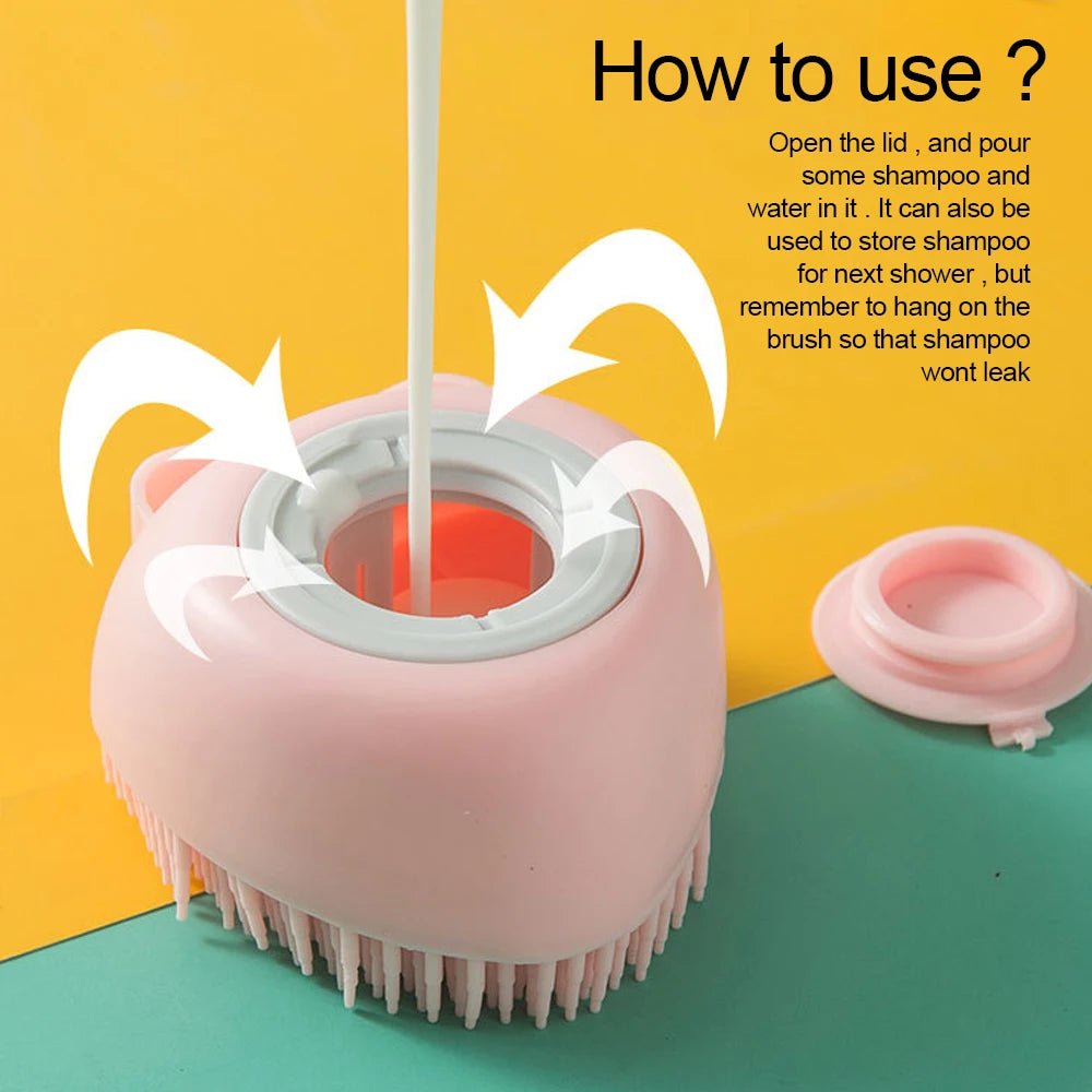 Brosse de bain et massage en silicone brush accessoires pour chien - Our family dog