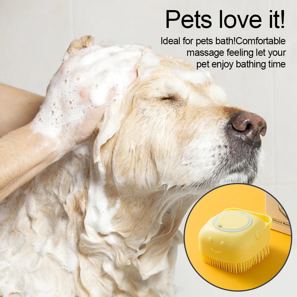 Brosse de bain et massage en silicone brush accessoires pour chien - Our family dog
