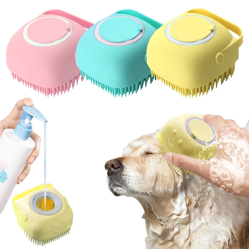Brosse de bain et massage en silicone brush accessoires pour chien - Our family dog