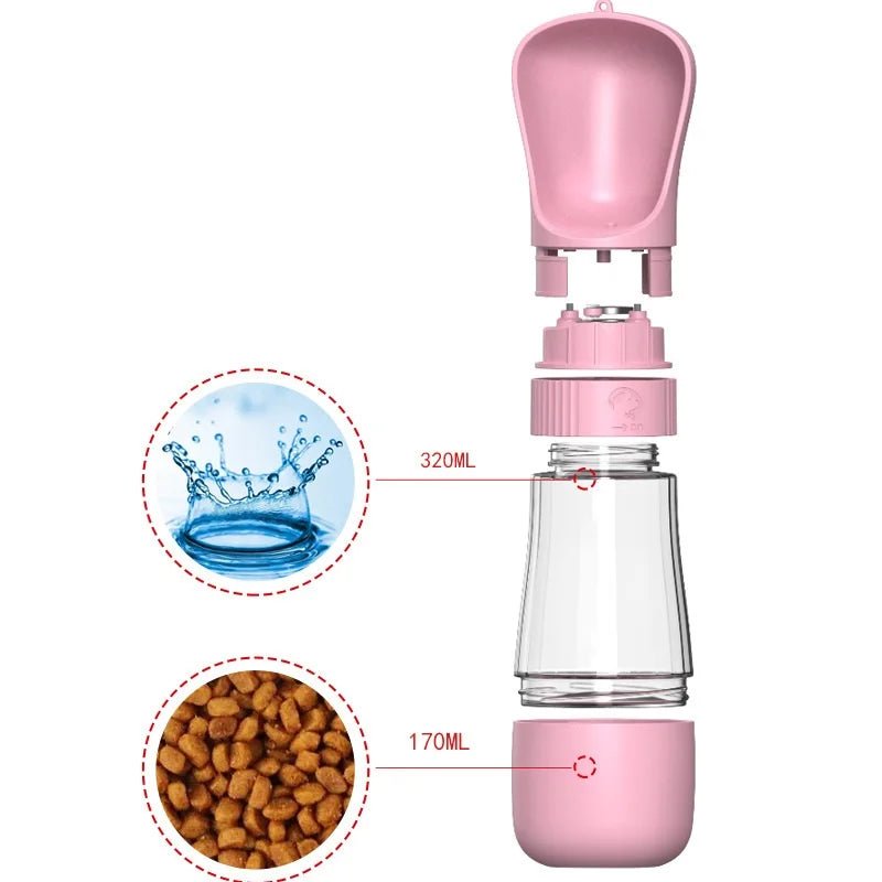 Distributeur d'eau portable et nourriture 2 en 1 pour animaux de compagnie, bol à boire, sortie plein air, petits et grands chiens, chats et chiots, fournitures pour animaux de compagnie gourde pour animal - Our family dog