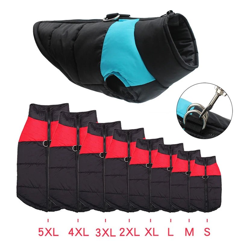 Gilet imperméable pour chien et chiot, veste d'hiver chaude pour chien, vêtements rembourrés pour animaux de compagnie, manteau avec fermeture éclair au dos pour chien manteau pour chien doudoune - Our family dog