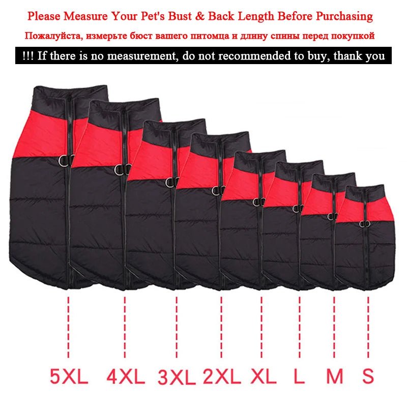 Gilet imperméable pour chien et chiot, veste d'hiver chaude pour chien, vêtements rembourrés pour animaux de compagnie, manteau avec fermeture éclair au dos pour chien manteau pour chien doudoune - Our family dog